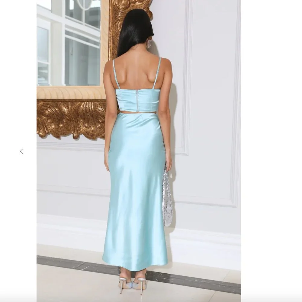 NEW! Cool Spritz Midi Skirt Blue